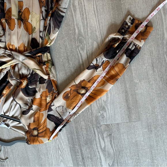 Baltic Born Floral Long Sleeve Dress - Cream and Brown - Picture 13 of 13